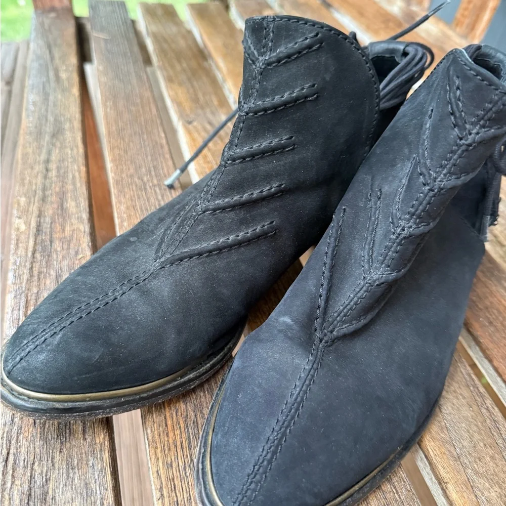 Free People Southern Cross‎ Black Suede Ankle Booties